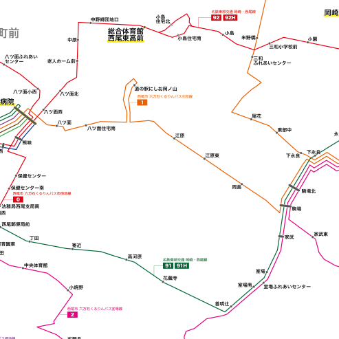 路線図ドットコム 愛知県 西尾市 六万石くるりんバス 路線図 路線図ドットコム 愛知県 西尾市 六万石くるりんバス 路線図