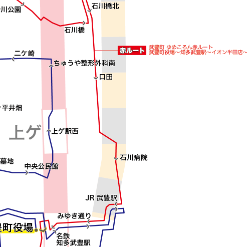 路線図ドットコム 愛知県 武豊町コミュニティバス ゆめころん 路線図