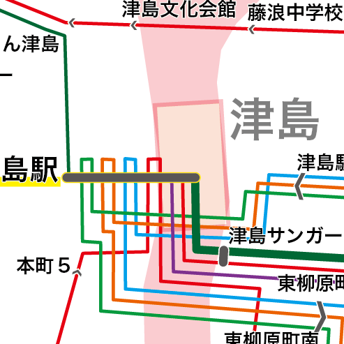 路線図ドットコム 愛知県 津島市巡回バス ふれあいバス 路線図 路線図ドットコム 愛知県 津島市巡回バス ふれあいバス 路線図